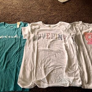 Victoria’s Secret Pink Graphic T-Shirts Set size Large